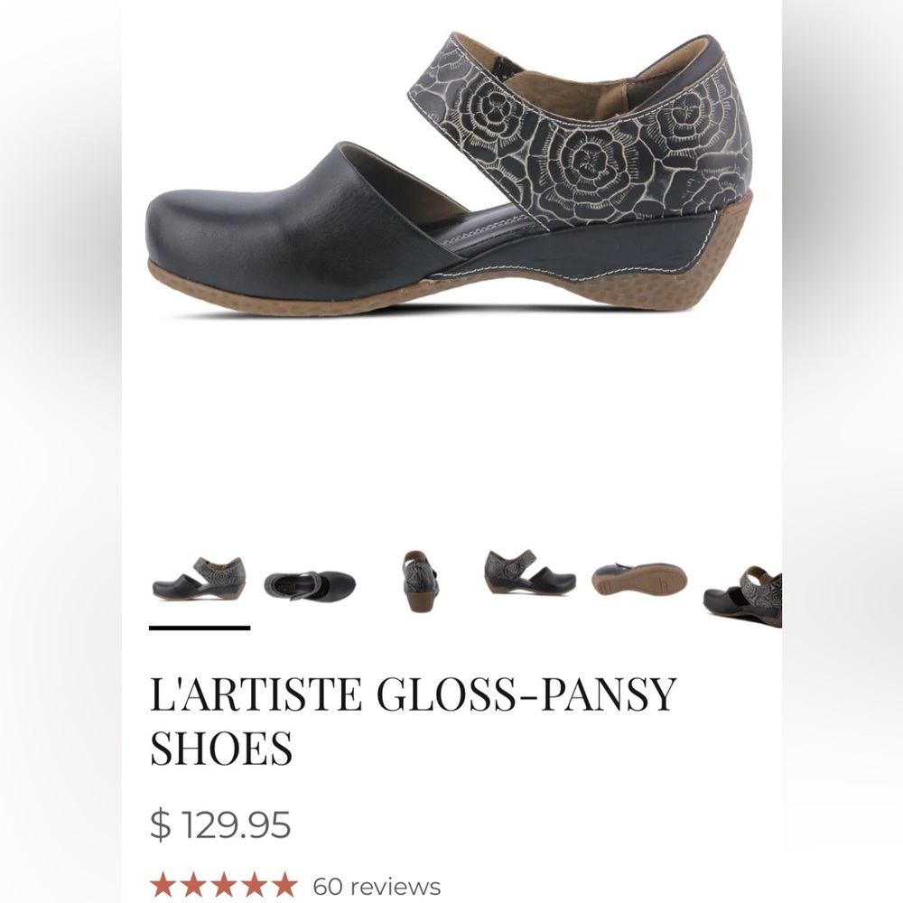 🆕 NWOT L'ARTISTE GLOSS-PANSY SHOES Size 37 = Women’s 6.5 - 7